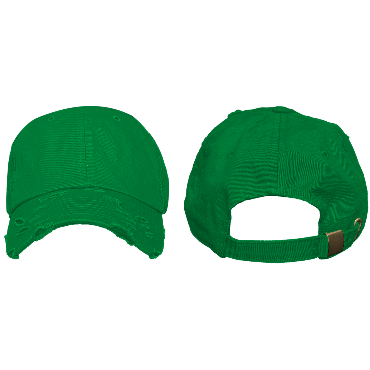 Kelly Green - Blank Distressed Dad Hat (Baseball Cap)