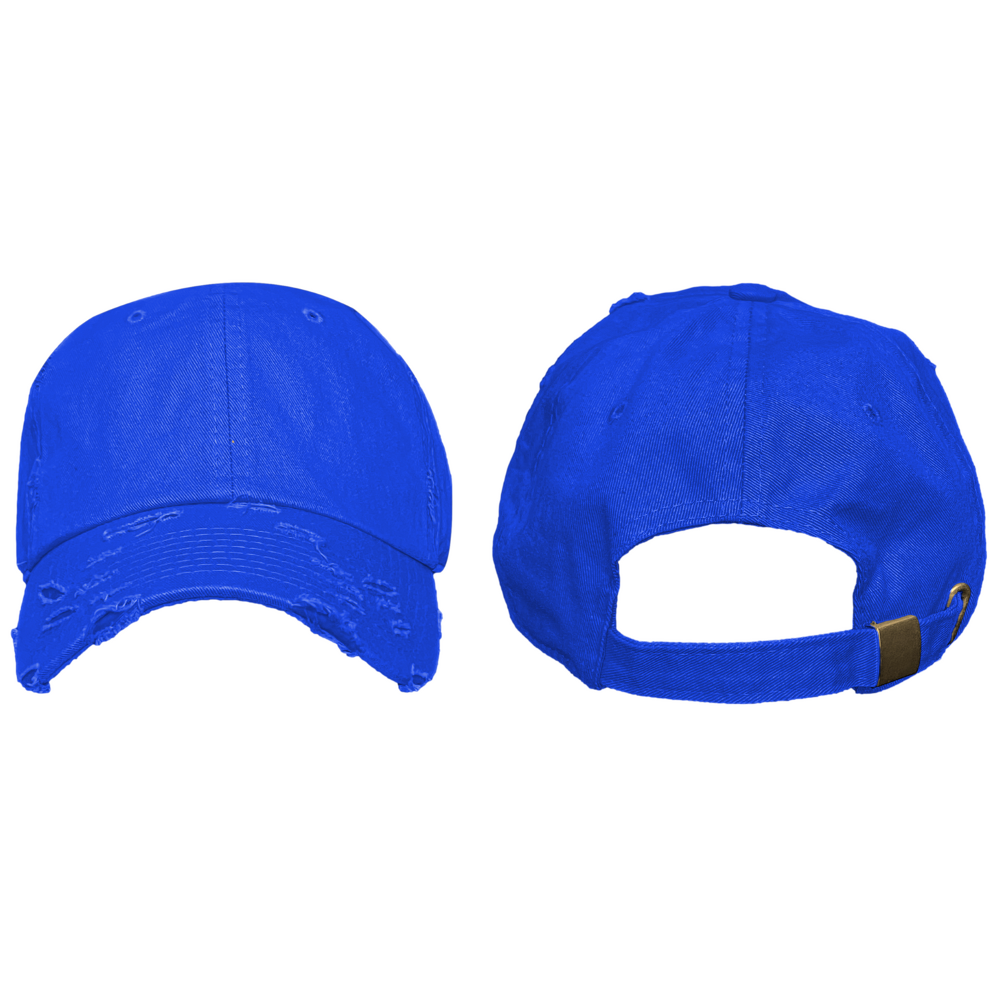 Royal Blue - Blank Distressed Dad Hat (Baseball Cap)